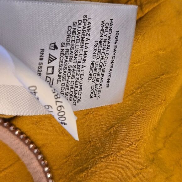 Express Golden Yellow Peasant Top Shirt - Picture 7 of 7